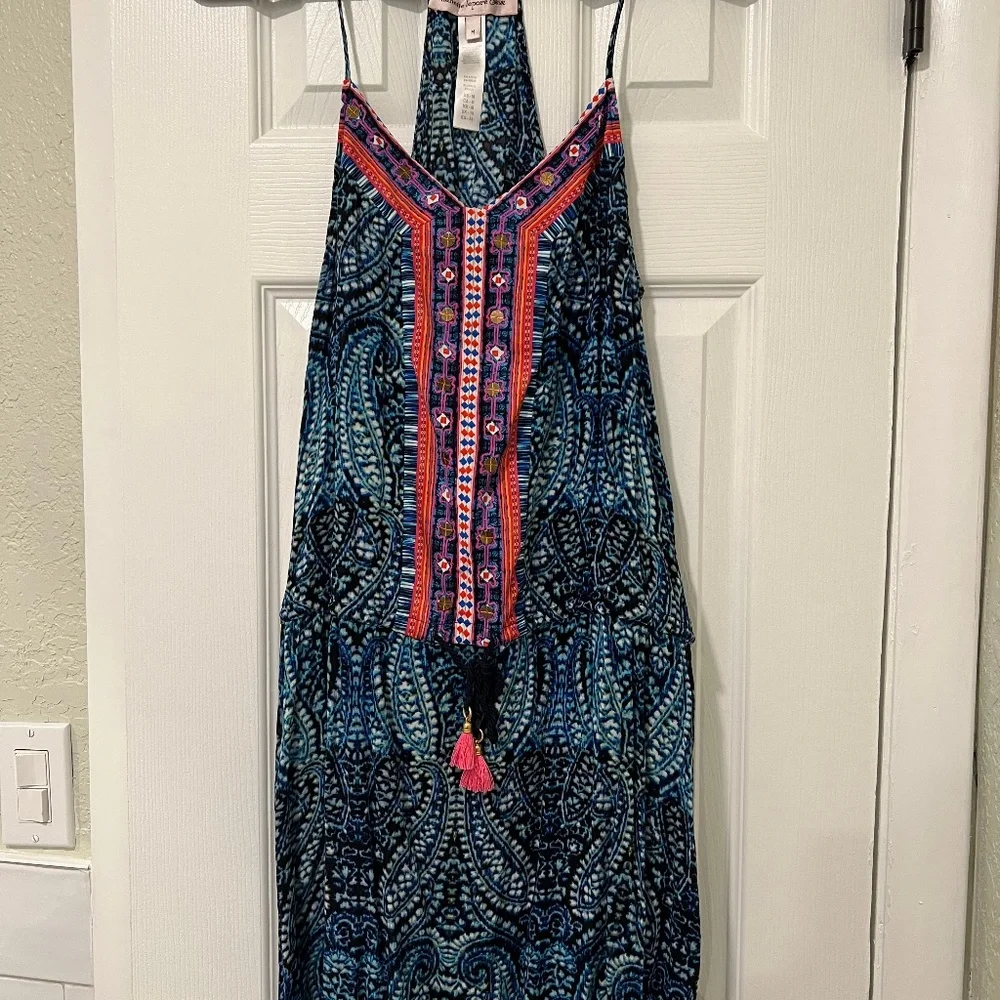Nanette Lepore - Indigo Paisley Mini Dress Halter Beach Coverup - Picture 2 of 10